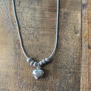 Silpada silver heart pendant with beads